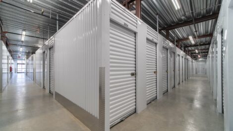 Row of interior storage units.