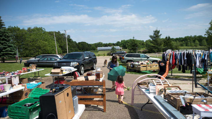 An afternoon garage sale.