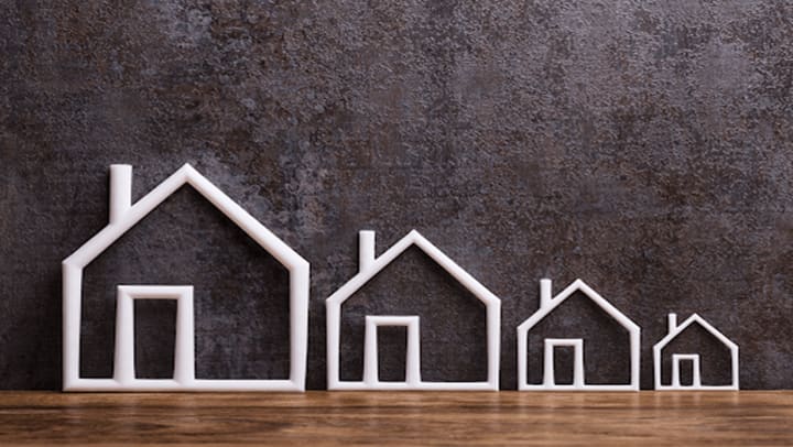 Diagram of 4 houses decreasing in size.