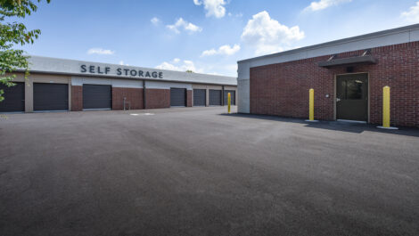 Space Shop Location Drive Way with Outdoor Storage Units.