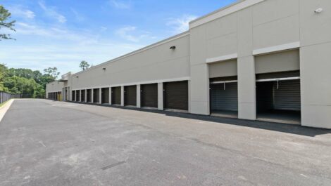Exterior of storage units at Conyers, GA Space Shop Facility.