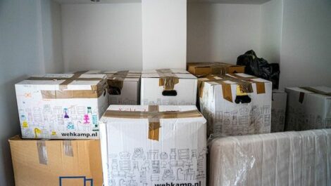 View of storage boxes.
