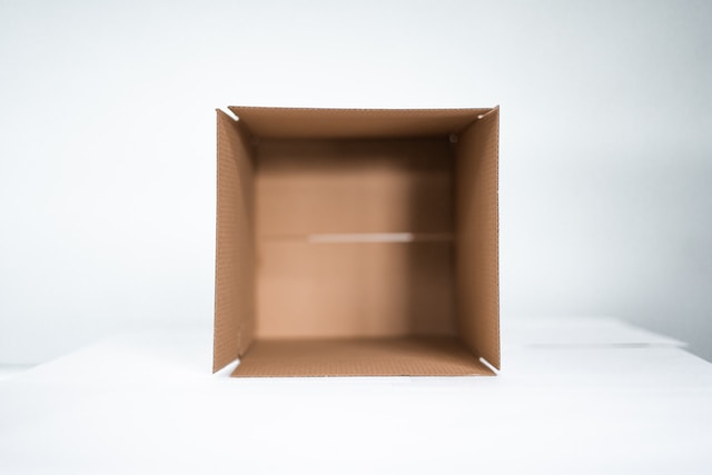  An empty cardboard box